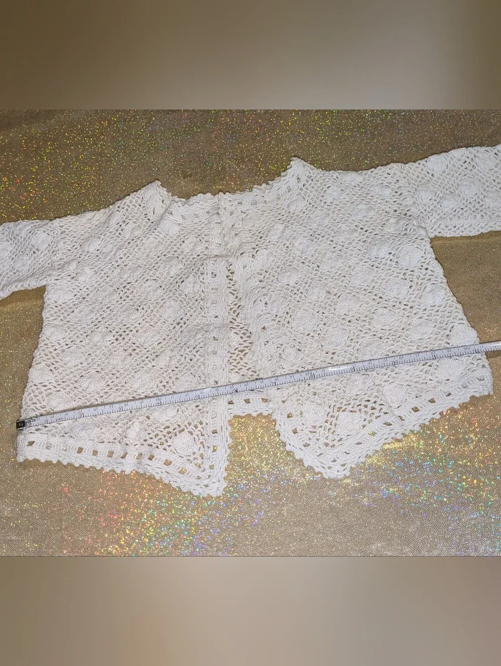 Crocheted Open-Front Baby Cardigan from Croatia